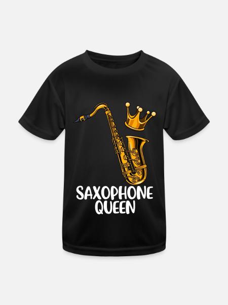 Saxophone cadeau femmes jazz musique saxophone - T-shirt sport Enfant - noir - Devant