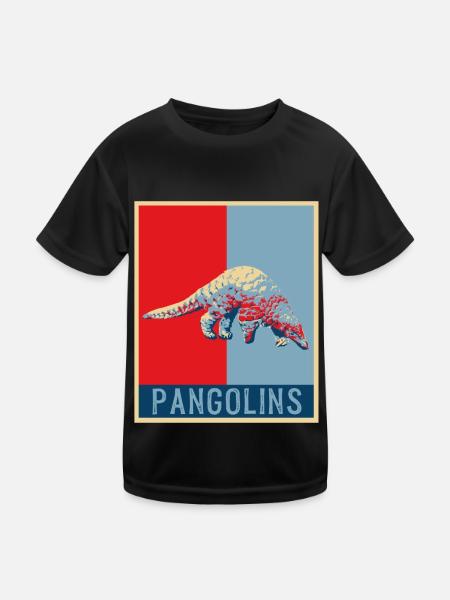 Schuppentier Geschenk Pangolin Tshirt Schuppentier - Kinder Funktions-T-Shirt - Schwarz - Vorne