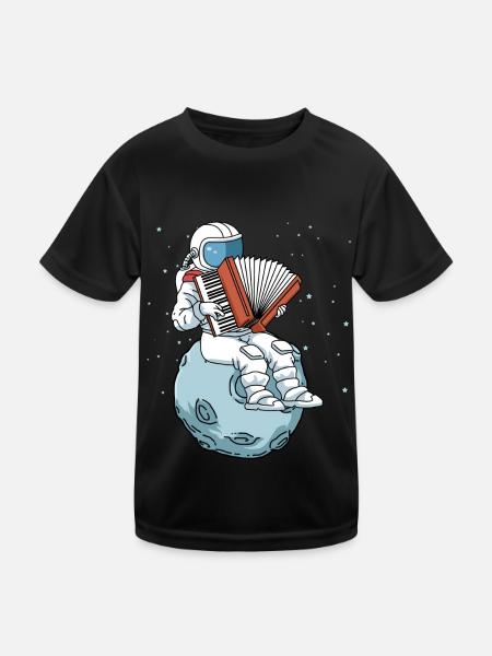 Accordéon chemise homme astronaute enfant accordéon - T-shirt sport Enfant - noir - Devant