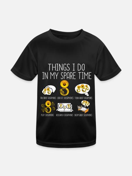 Sousaphone Gift Men Orchestra Big Band Tuba - Kids Functional T-Shirt - black - Front
