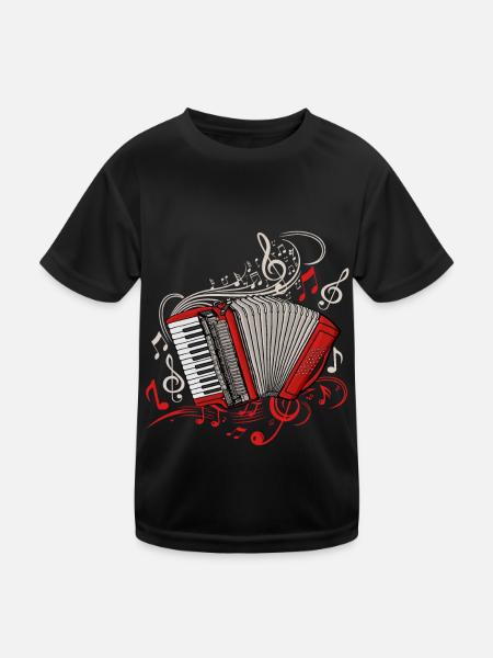 Accordéoniste Hommes Instrument de Musique Accordéon - T-shirt sport Enfant - noir - Devant