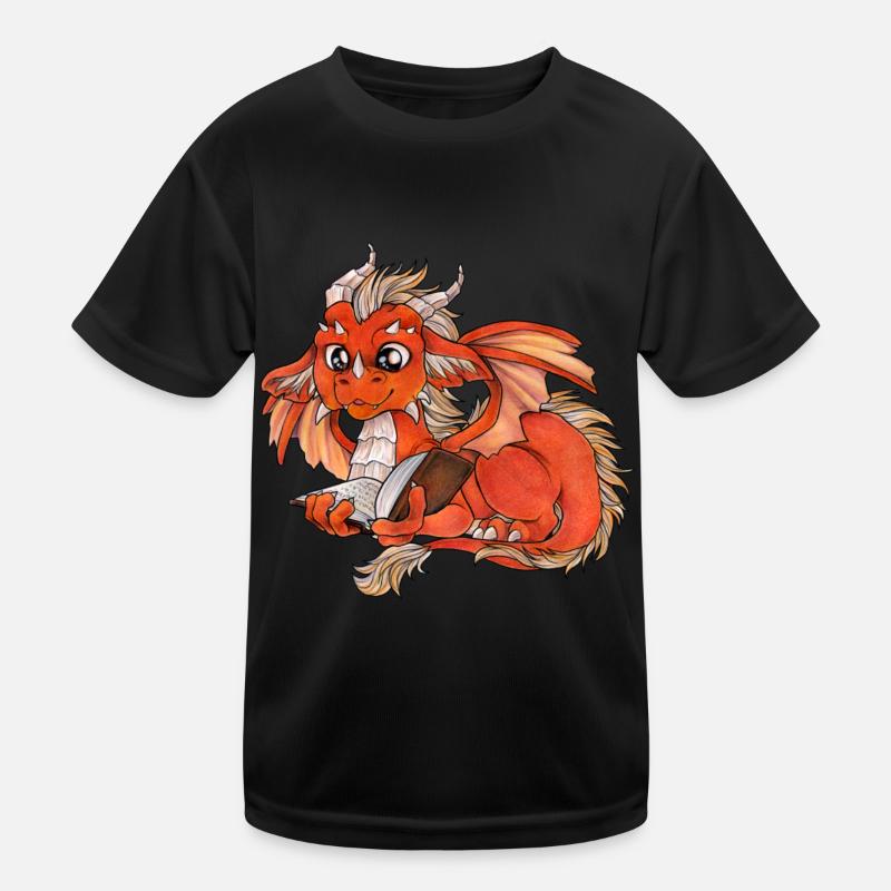 Niedlicher Lesender Drache Fantasy Geschenkidee Kinder Funktions-T-Shirt
