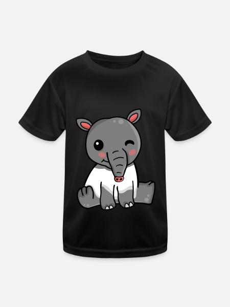 Süßes Tapir Geschenk Mädchen Zoo Tapir - Kinder Funktions-T-Shirt - Schwarz - Vorne