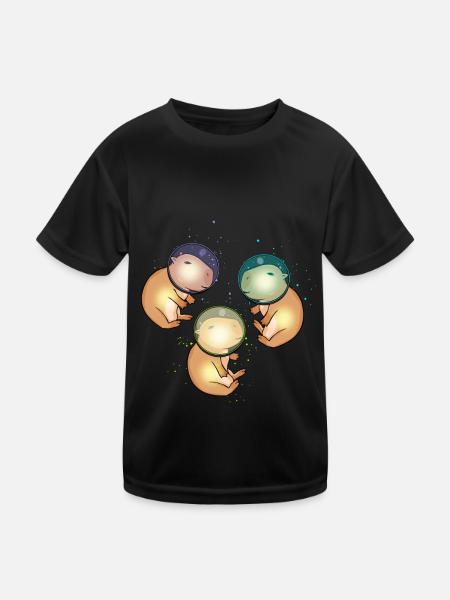 Capybara Gift Astronaut Space Capybara - Kids Functional T-Shirt - black - Front