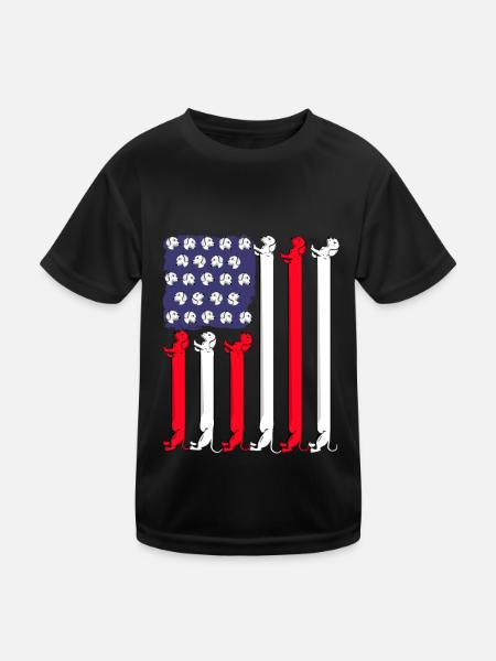 Dackel Hund Geschenk 4th Of July Dachshund - Kinder Funktions-T-Shirt - Schwarz - Vorne
