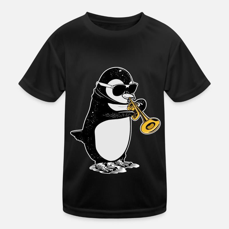 Pinguin Trompete Geschenk Kinder Big Band Musik Kinder Funktions-T-Shirt