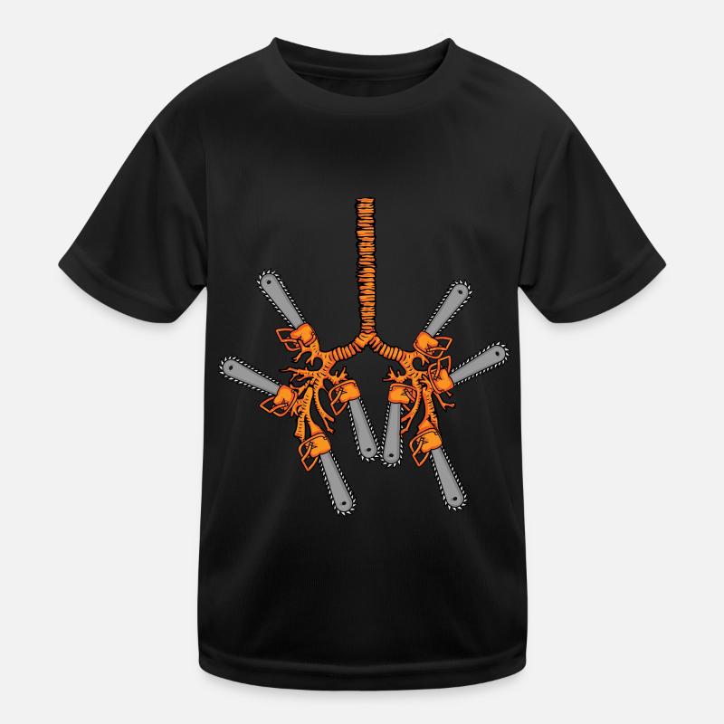 Motorsäge Förster Geschenk Männer Baumpfleger Kinder Funktions-T-Shirt