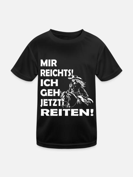 Turnier Trottel - Westernpferd & Westernreiter - Kinder Funktions-T-Shirt - Schwarz - Vorne