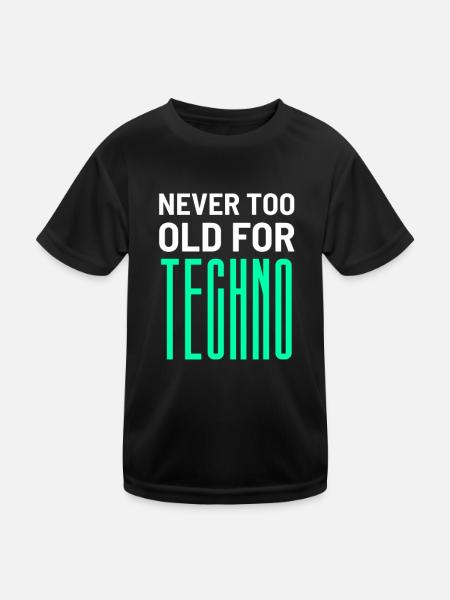 Techno Alt Raver music festival house gift - Kids Functional T-Shirt - black - Front