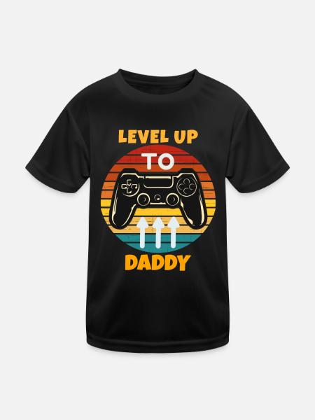 Leveled Up To Daddy - Kids Functional T-Shirt - black - Front
