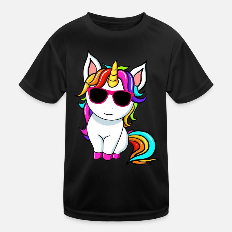Süßes kleines Einhorn mit Sonnenbrille Kinder Funktions-T-Shirt