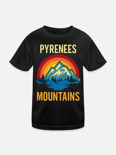 Pyrenäen-Gebirge Sonnenuntergang - Kinder Funktions-T-Shirt - Schwarz - Vorne
