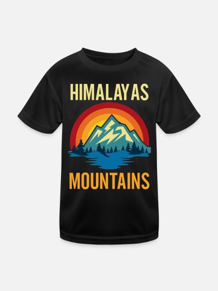 Himalayas Mountains Sunset - Kids Functional T-Shirt - black - Front