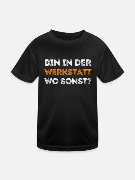 werkstatt - Kinder Funktions-T-Shirt - Schwarz - Vorne