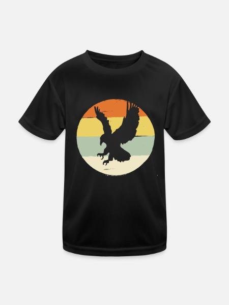 eagle, bird, gift, gift idea, feather, animal - Kids Functional T-Shirt - black - Front