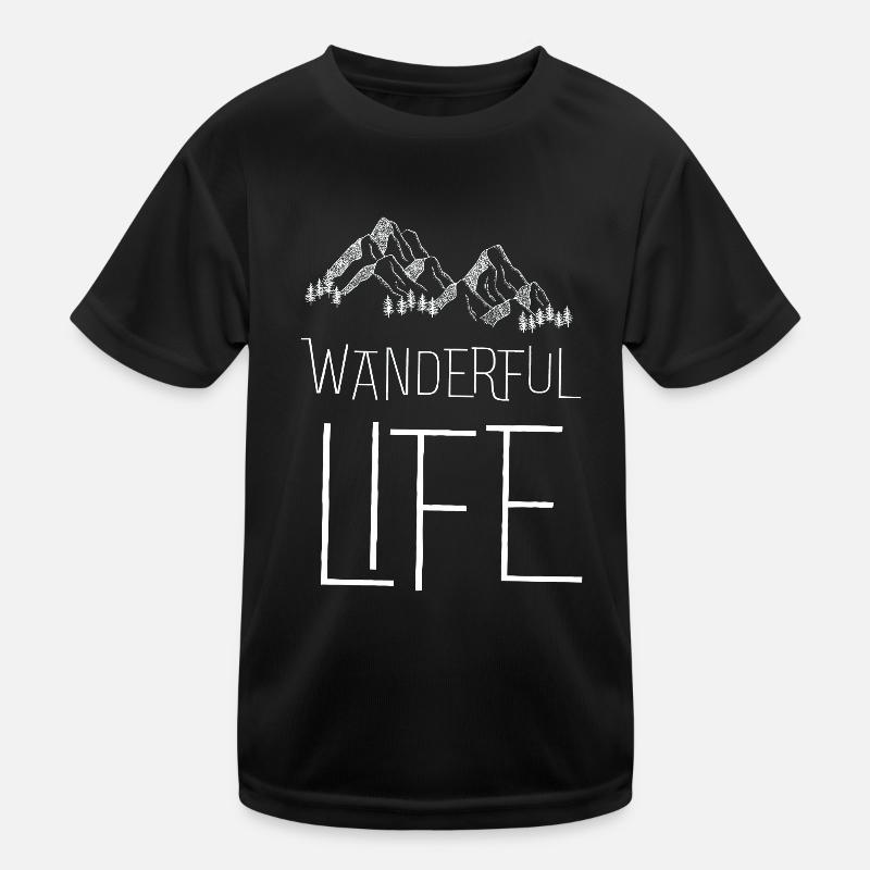 Hiking mountains nature forest summit camping gift Kids Functional T-Shirt