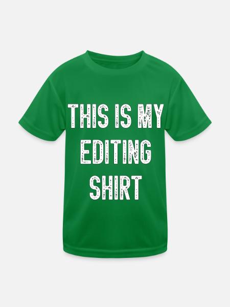 This Is My Editing Shirt Video-Editor-Bearbeitung - Kinder Funktions-T-Shirt - Kelly Green - Vorne