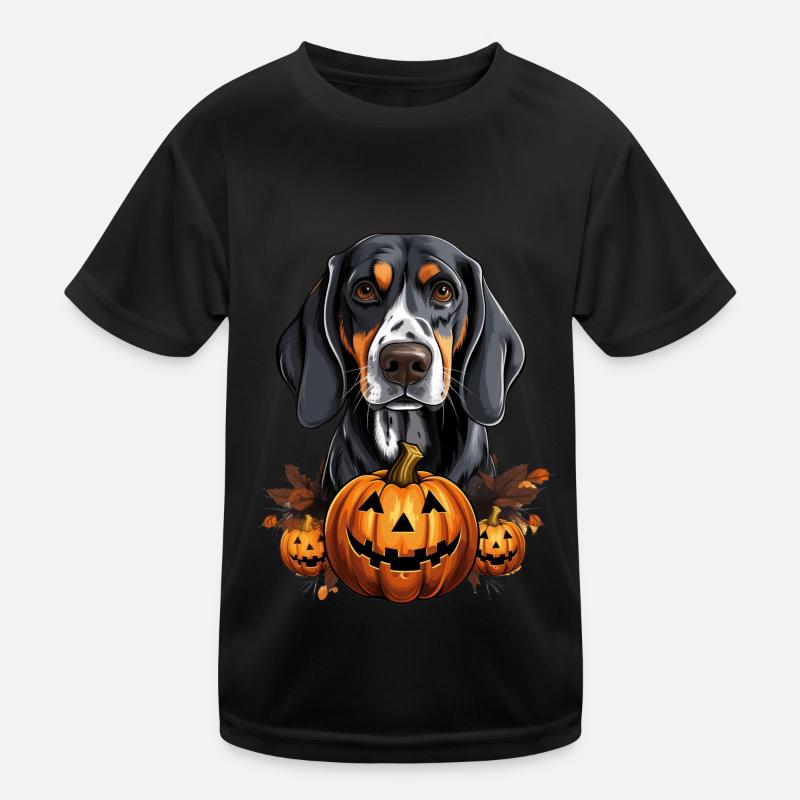 Bluetick Coonhound Chien Citrouille Paresseux Halloween T-shirt sport Enfant