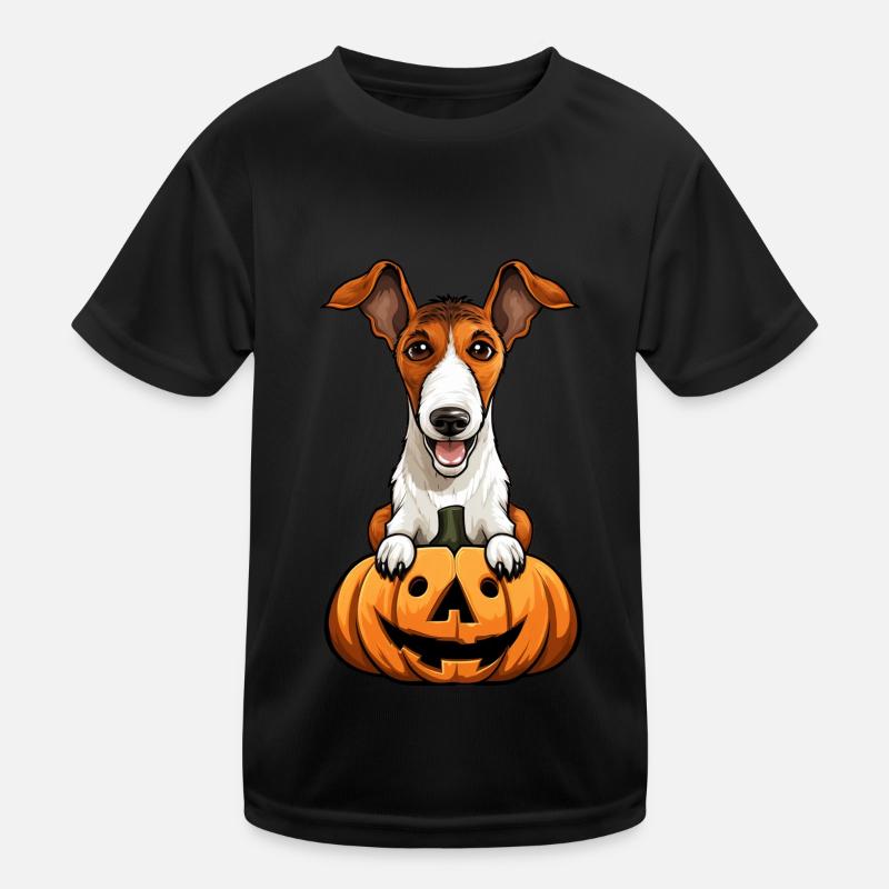 Fox Terrier Chien Citrouille Paresseuse Fête d’Halloween T-shirt sport Enfant