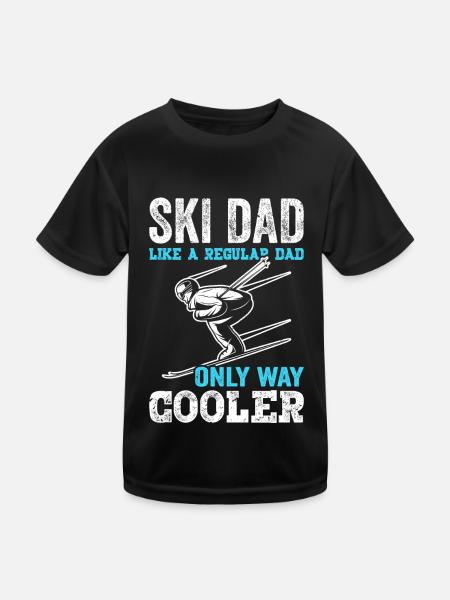Ski Dad Like a Regular Dad Ski Gifts for Skiers - Kinder Funktions-T-Shirt - Schwarz - Vorne