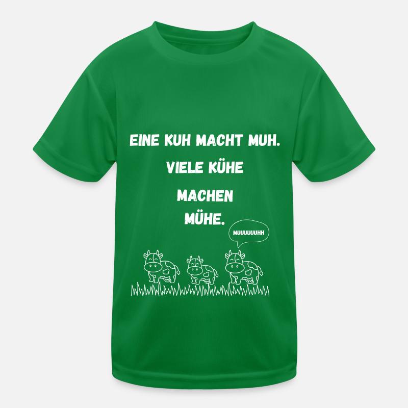 One cow makes moo, many cows make trouble Kids Functional T-Shirt