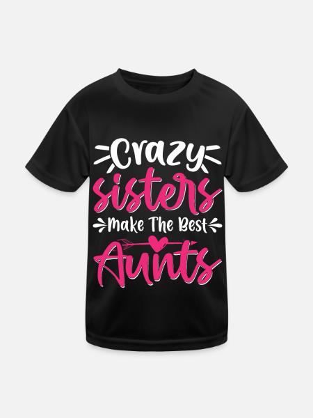 Sisters Best Aunts Baby Pregnancy Announcement - Kinder Funktions-T-Shirt - Schwarz - Vorne