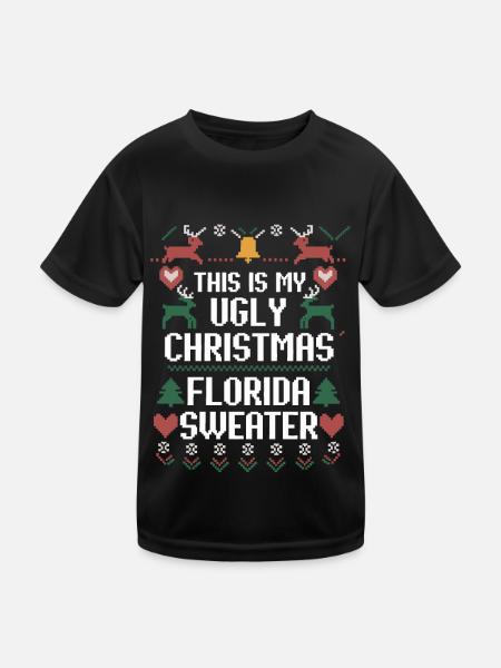 This is My Ugly Christmas Florida Sweater Xmas - Kinder Funktions-T-Shirt - Schwarz - Vorne