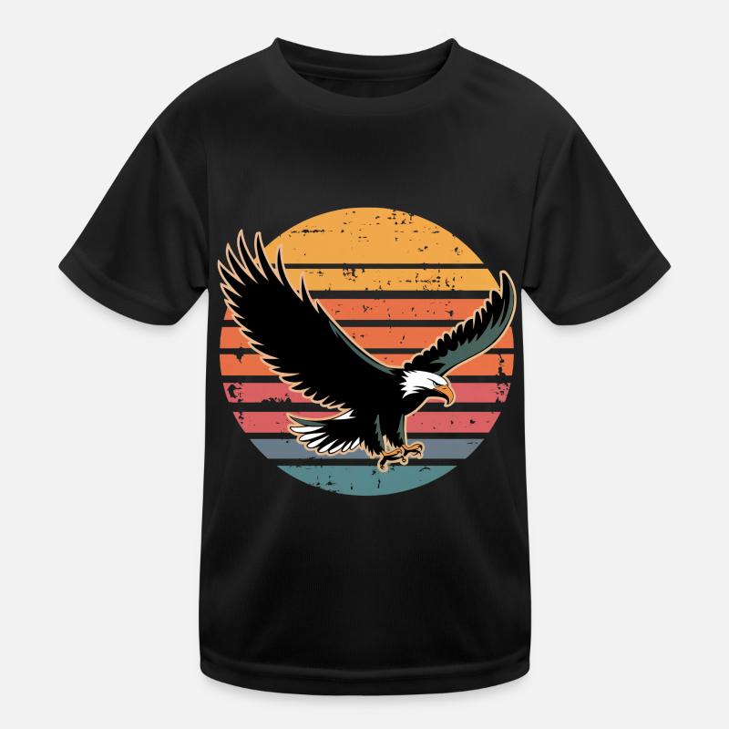 Retro Vintage Eagle Sunset Nature Lover Eagle Bird - Kinder Funktions-T-Shirt - Schwarz