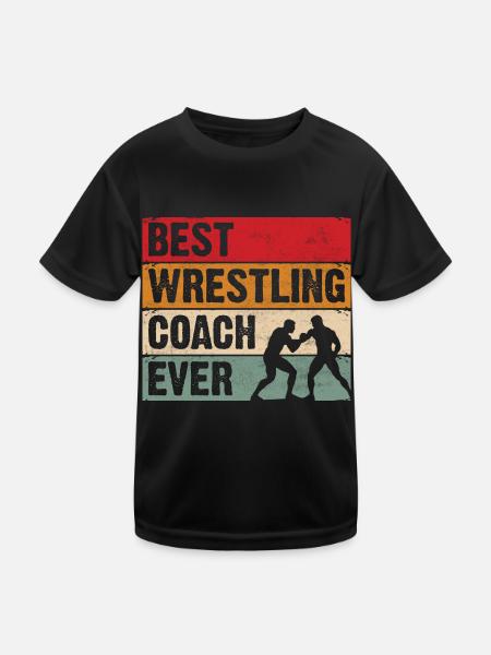 Bester Wrestling-Coach aller Zeiten - Kinder Funktions-T-Shirt - Schwarz - Vorne