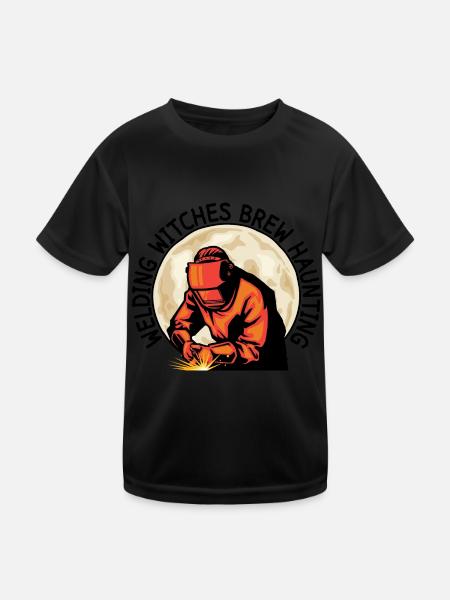 Welding Witch Brew Spooky Spark Hall - Kids Functional T-Shirt - black - Front
