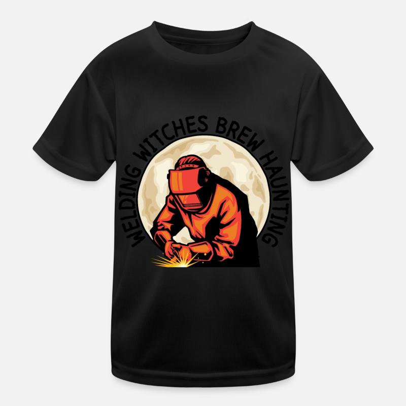 Welding Witch Brew Spooky Spark Hall Kids Functional T-Shirt