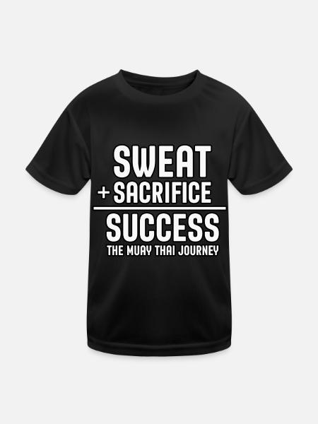 Sweat Sacrifice Success the muay thai journey - Kids Functional T-Shirt - black - Front