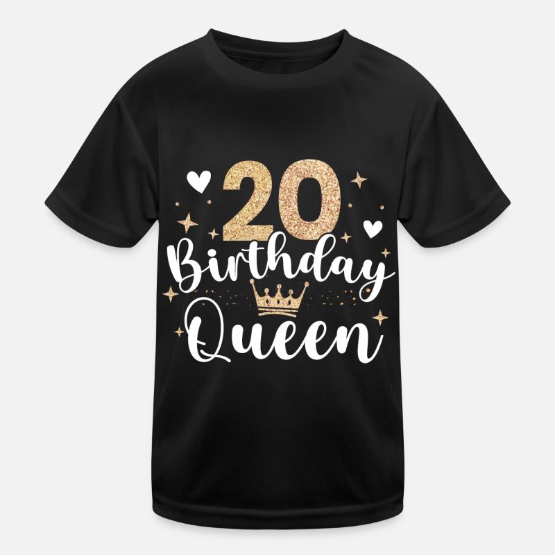 20th Birthday Queen 20 Years Twenty Kids Functional T-Shirt