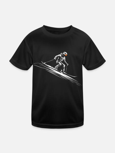 Ski Ski Sports d’hiver vintage - T-shirt sport Enfant - noir - Devant