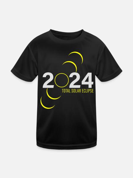 2024 Total Solar Eclipse - Witness the Darkness - Kids Functional T-Shirt - black - Front