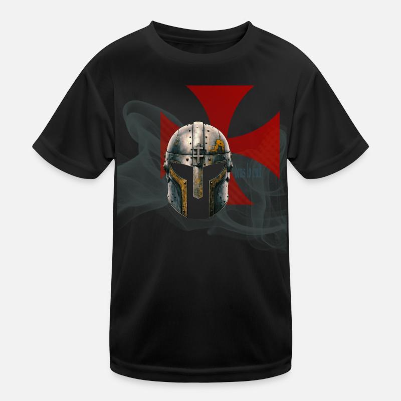 Medieval Templar helmet Kids Functional T-Shirt