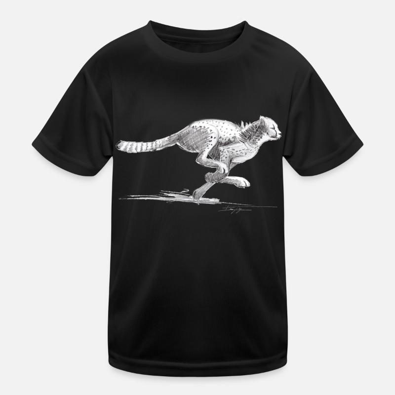 Gepard - Kinder Funktions-T-Shirt - Schwarz