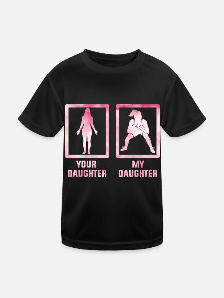 Deine Tochter, meine Tochter - Kinder Funktions-T-Shirt - Schwarz - Vorne