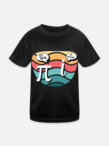 Math Humor Pi vs. Imaginary Number - Kids Functional T-Shirt - black - Front