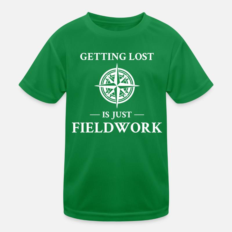 Fieldwork Compass Navigation Exploration Science Kids Functional T-Shirt