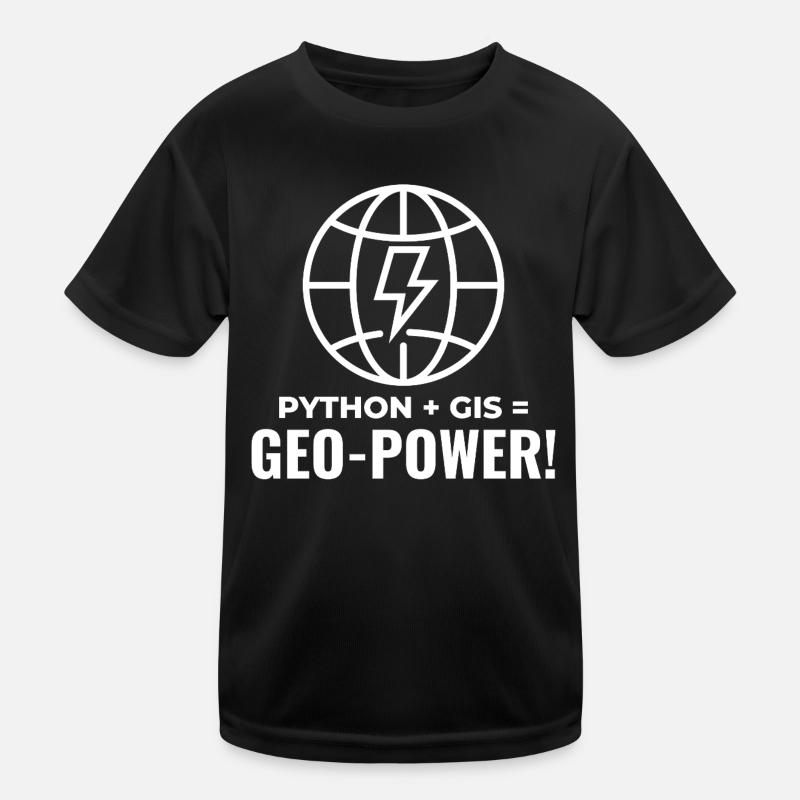 Python GIS Geo-Power Programming Geospatial Kids Functional T-Shirt