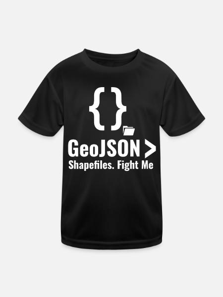 Debatte über GeoJSON-Shapefiles GIS-Datenformat - Kinder Funktions-T-Shirt - Schwarz - Vorne
