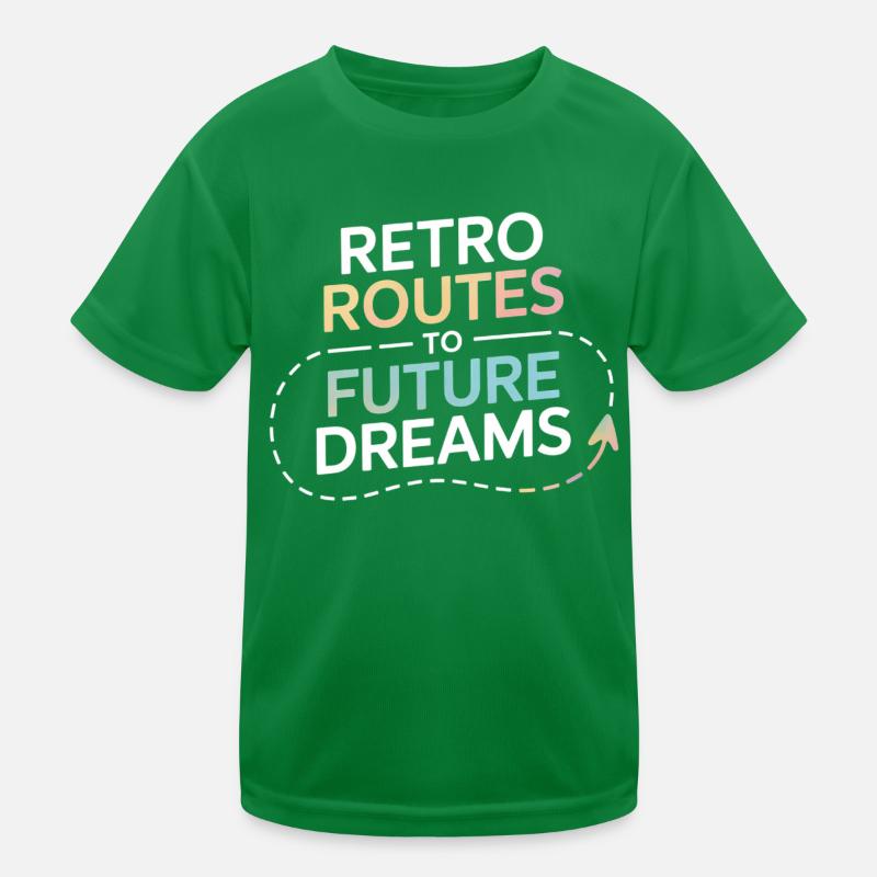 Retro Routes Future Dreams Compass Map Kids Functional T-Shirt