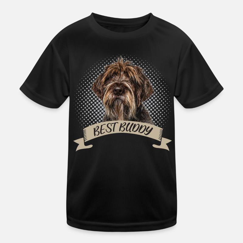 Korthals Wirehaired Show Best Friend Portrait Kids Functional T-Shirt
