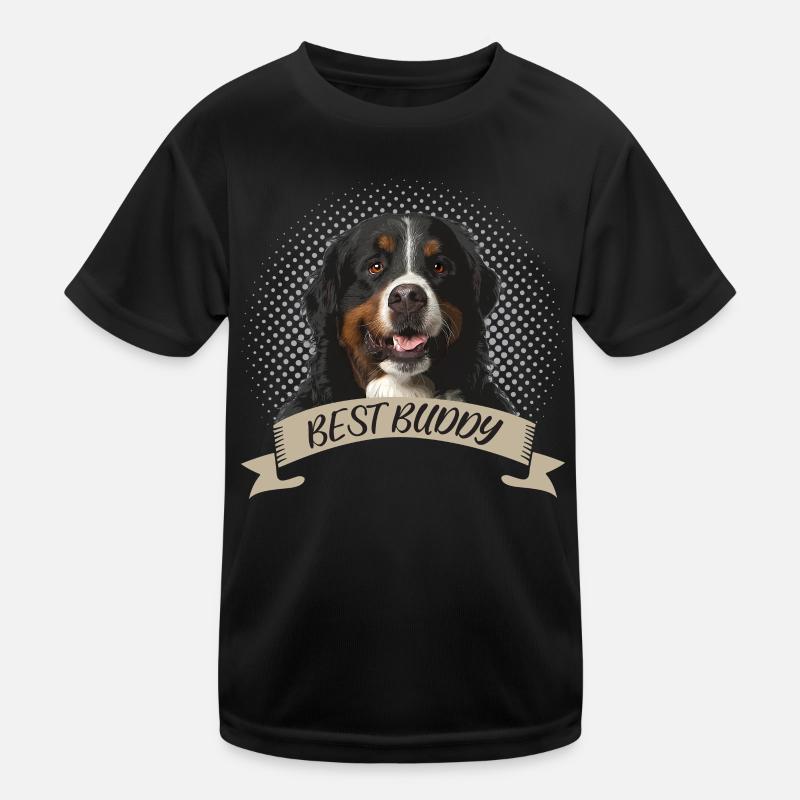 Berner Sennenhund Bester Freund Hundeportrait - Kinder Funktions-T-Shirt - Schwarz