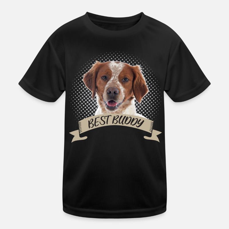 Brittany Spaniel Bester Freund Hundeportrait Kinder Funktions-T-Shirt