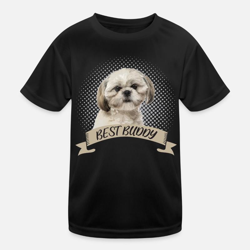 Shih Tzu Bester Freund Hundeportrait Geschenkidee Kinder Funktions-T-Shirt