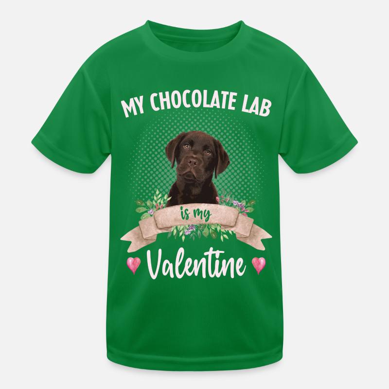 Brauner Labrador Valentinstag Kinder Funktions-T-Shirt