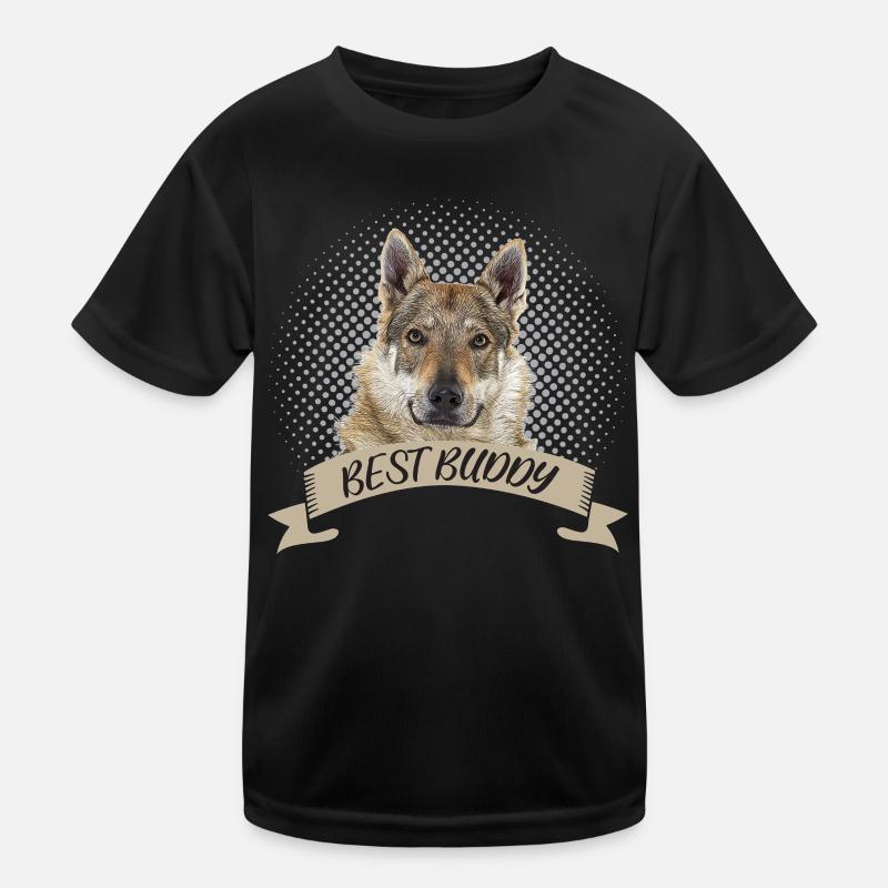 Tschechoslowakischer Wolfshund Bester Freund - Kinder Funktions-T-Shirt - Schwarz