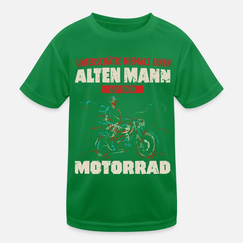 Alter Mann Motorrad Kinder Funktions-T-Shirt